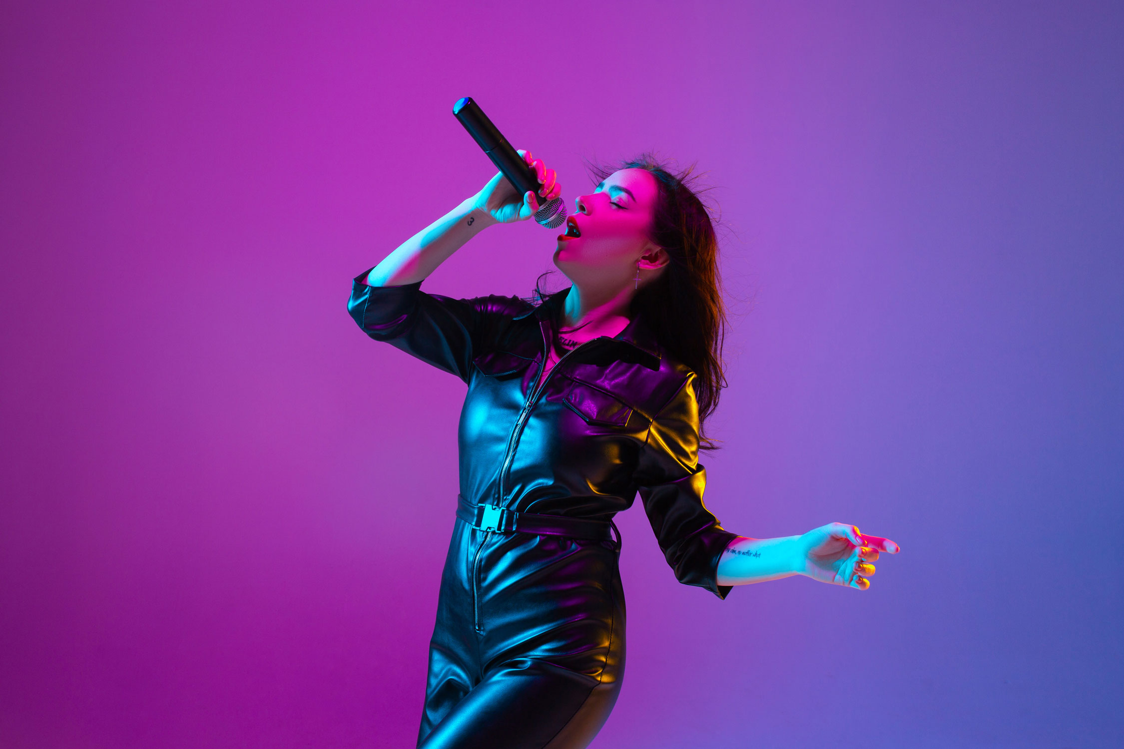 DHP music video production — vocalist on set in Singapore